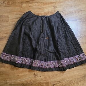 Y2K Boho Fresh Twist Brown Beaded Skirt